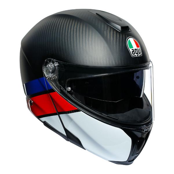 AGV Sports Modular Layer Motorcycle Full Face Helmet - Carb/Red/Blue