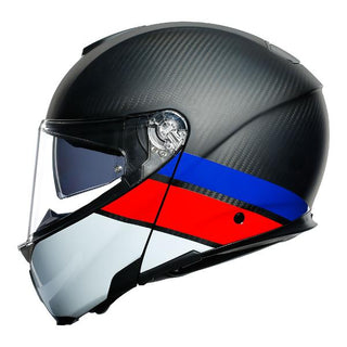 AGV Sports Modular Layer Motorcycle Full Face Helmet - Carb/Red/Blue