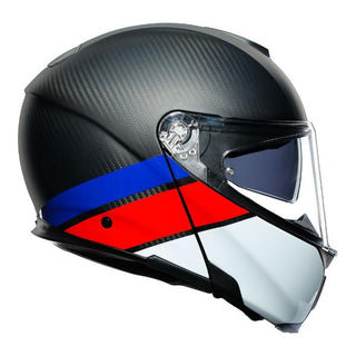 AGV Sports Modular Layer Motorcycle Full Face Helmet - Carb/Red/Blue