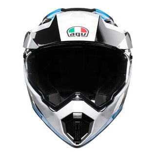 AGV AX9 North Full Face Motorcycle Helmet - Black/White/Cyan