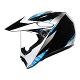 AGV AX9 North Full Face Motorcycle Helmet - Black/White/Cyan