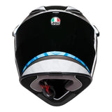 AGV AX9 North Full Face Motorcycle Helmet - Black/White/Cyan