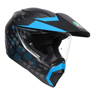 AGV AX9 Antartica Full Face Motorcycle Helmet - Matte Black/Cyan