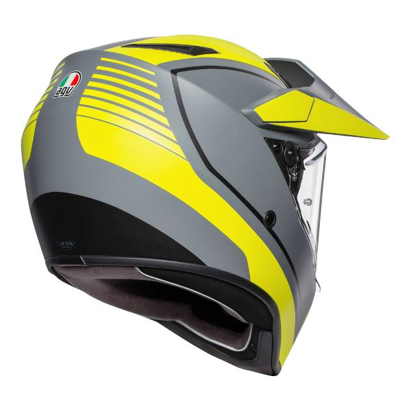 AGV AX9 Pacific Road M. Full Face Motorcycle Helmet - Grey/Yellow Fluo/Black