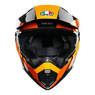 AGV AX9 Trail Motorcycle Full Face Helmet - Gunmetal/Orange