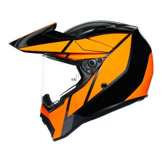 AGV AX9 Trail Motorcycle Full Face Helmet - Gunmetal/Orange