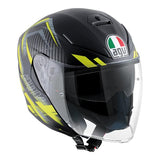 AGV K5 Jet Urban Hunt Motorcycle Helmet -  Matt Black/Yellow
