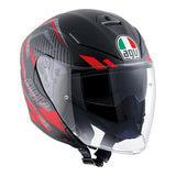 AGV K5 Jet Urban Hunt Motorcycle Helmet -  Matt Black/Red