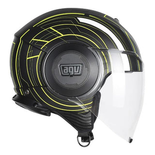 AGV Fluid Chicago Motorcycle Helmet - Matt Black/Yellow