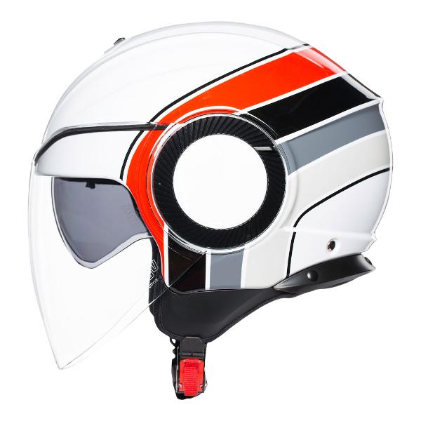 AGV Orbyt Brera Motorcycle Helmet - White/Grey/Red