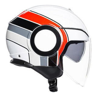 AGV Orbyt Brera Motorcycle Helmet - White/Grey/Red