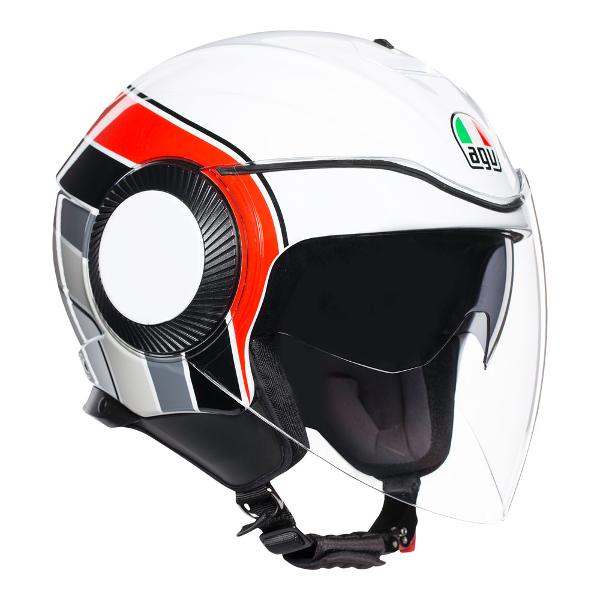AGV Orbyt Brera Motorcycle Helmet - White/Grey/Red
