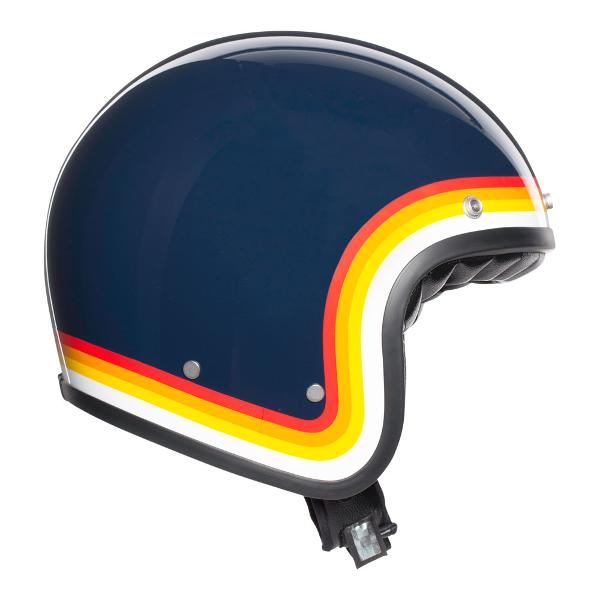 AGV X70 Riviera Open Face Motorcycle Helmet - Blue/Rainbow