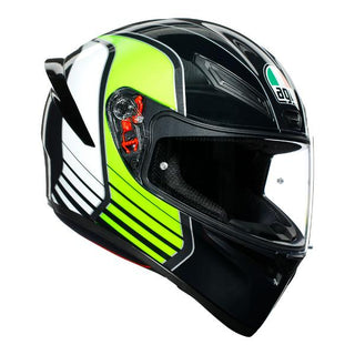 AGV K1 Power Motorcycle Full Face Helmet - Gunmetal/White/Green