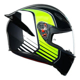 AGV K1 Power Motorcycle Full Face Helmet - Gunmetal/White/Green