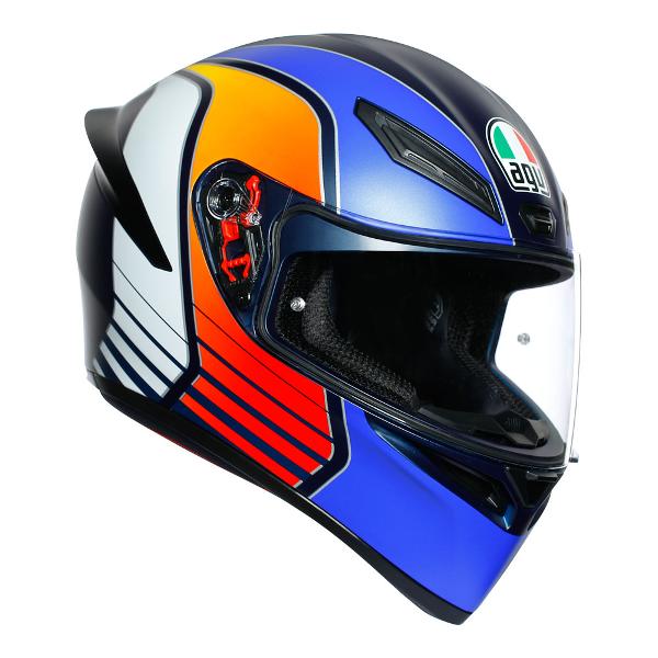 AGV K1 Power Motorcycle Full Face Helmet - Matt Blue/Orange/White
