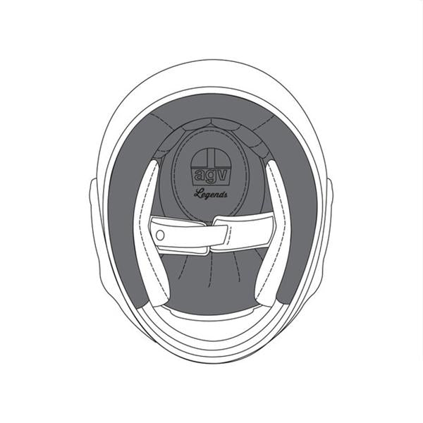 AGV Removable Crown Pad For Prem X3000 Helmets - Black - XXL