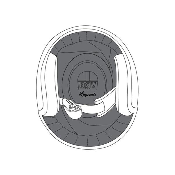 AGV Removable Helmet Crown Pad For X70 Helmet - Black - XL