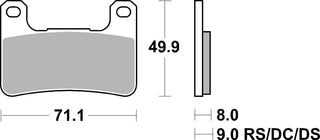 SBS FRICTION - Dual Sinter Racing Brake Pads Moto2, 3 & WSBK SPEC - 806DS-