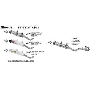 Arrow MX Competition Titanium Exhaust System w/Thunder Muffler/Carbon End Cap for Sherco SE 4.5i-F 12-13