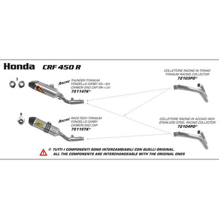 Arrow Steel Racing Collectors for Honda CRF 450 R 13-14