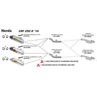 Arrow Stainless Steel Collector Pipe for Honda CRF 250 R 14-17