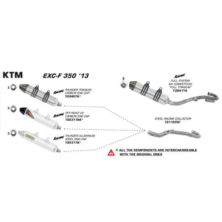 ARROW KTM EXC-F 350 12-14/EXC-F 250 14 SS CLTR