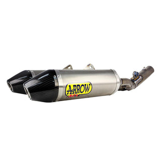 Arrow Thunder Titanium Slip-On Mufflers w/Carbon End Cap for Honda CRF 450 R 13-14