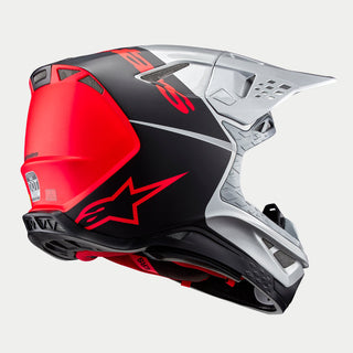 Alpinestars Supertech SM10 Flood Ece 22.06 Helmet - Silver Black Orange Fluo Matt and Gloss