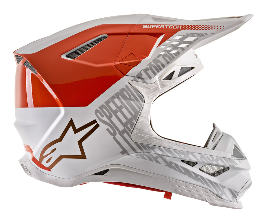 Alpinestars MX Motocross Supertech SM8 Radium Helmet - Fluro Orange White/Gold Matte/Glossy