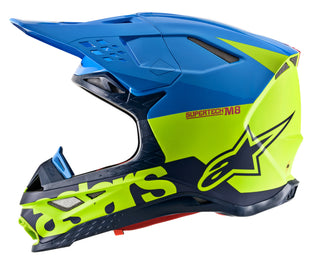 Alpinestars MX Motocross Supertech SM8 Radium Helmet - Aqua Yellow/Fluo Navy Matte/Glossy