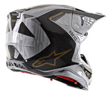 Alpinestars MX Motocross Supertech SM10 Alloy Helmet - Silver Black/Carbon Matte/Glossy