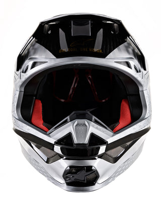 Alpinestars MX Motocross Supertech SM10 Alloy Helmet - Silver Black/Carbon Matte/Glossy