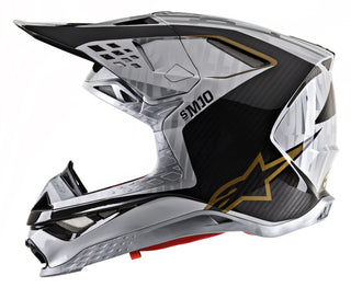 Alpinestars MX Motocross Supertech SM10 Alloy Helmet - Silver Black/Carbon Matte/Glossy