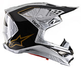 Alpinestars MX Motocross Supertech SM10 Alloy Helmet - Silver Black/Carbon Matte/Glossy