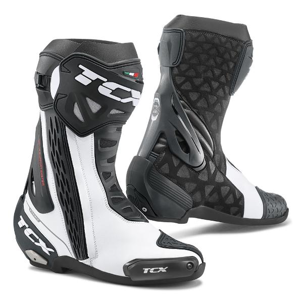 TCX RT-Race Motorcycle Boots - White/Black