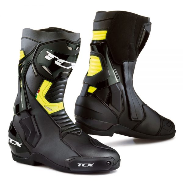 TCX ST- Fighter Waterproof Boots– Black/Yellow - MotoHeaven