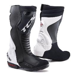 TCX Racing High Performance Speedway Off-Road Motorcycle Boots - Black/White