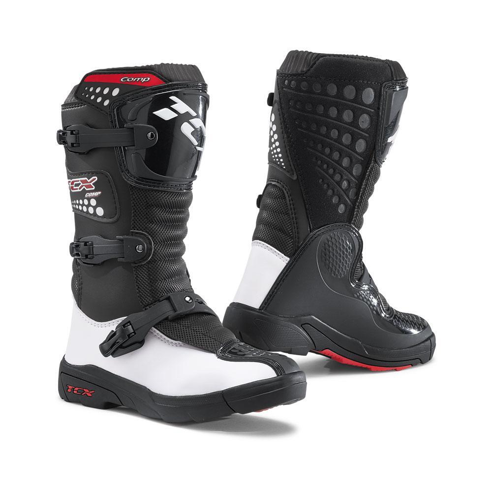 TCX Comp-Kid Off-Road Youth Motorcycle Boots - Black/White