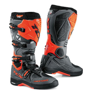 TCX Comp Evo 2 Motocross Boots - Grey/Orange Fluro