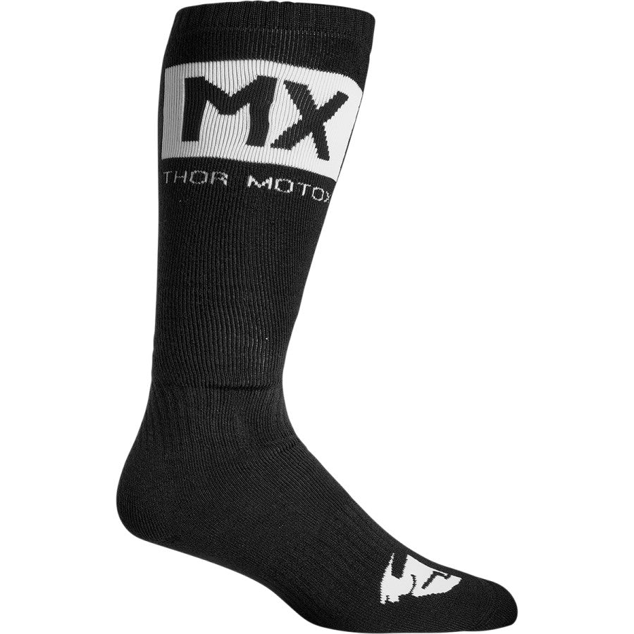 Thor Youth Mx Socks - Solid Black/White