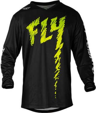 Fly Racing 2024 F-16 Jersey - Black Neon Green Light Grey