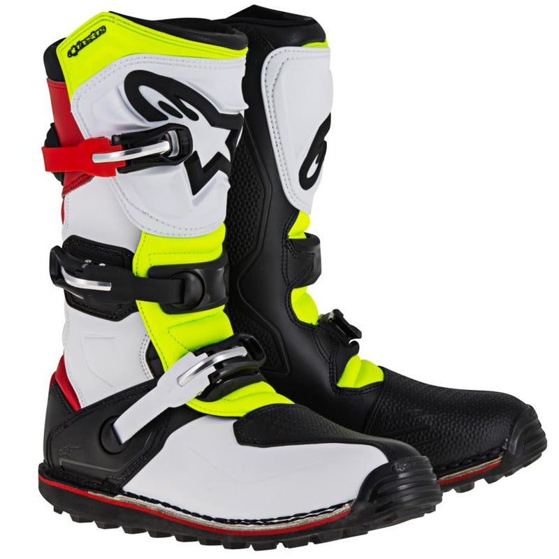 Alpinestars Tech-T Trials MX Boots -  White/Red/Fluro Yellow
