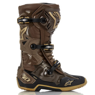 Alpinestars Tech 10 Boots - Dark Brown Kangaroo Gold