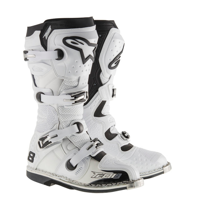 Alpinestars Tech 8 RS Vented MX Boots - White - MotoHeaven