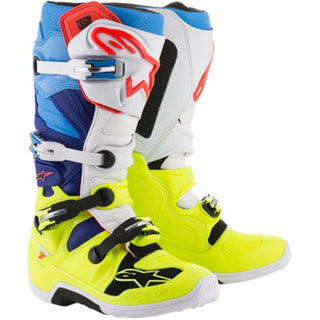 Alpinestars Tech 7 MX Boots - Fluro Yellow/White/Blue/Cyan