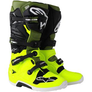 Alpinestars Tech 7 MX Boots - Fluro Yellow/Military/Green - MotoHeaven