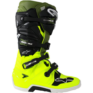 Alpinestars Tech 7 MX Boots - Fluro Yellow/Military/Green - MotoHeaven