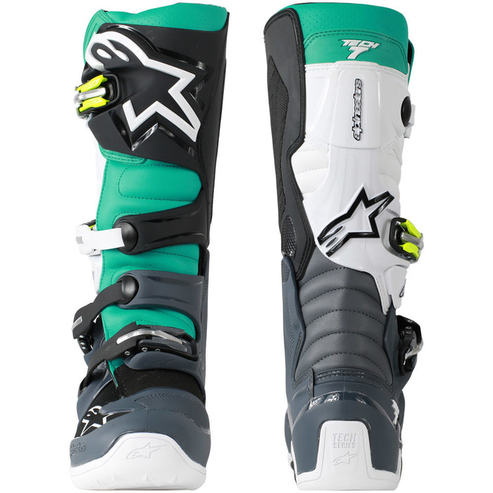 Alpinestars Tech 7 MX Boots - Dark Grey/White/Teal - MotoHeaven