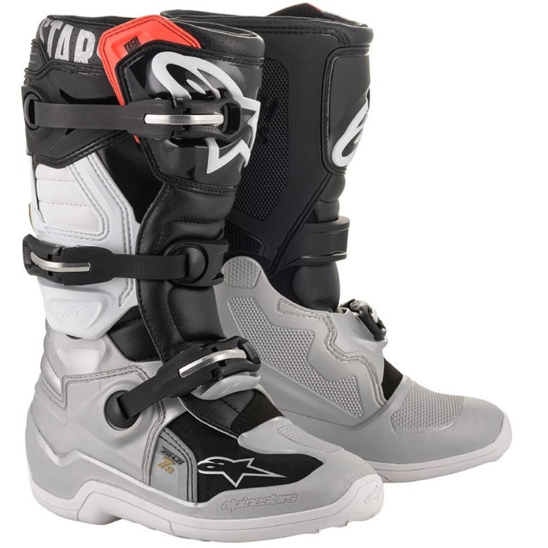 Alpinestars Tech 7S Youth MX Boots - Black/Silver/White/Gold